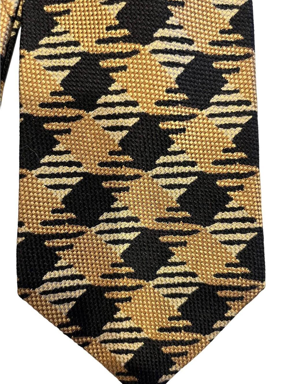 Braemore Tie, Mens 100% silk Brown and Black Woven check pattern